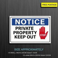 Keep Out Private Property OR Private Property Keep Out Waterproof Vinyl Sticker