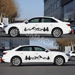 DIY Decals Car Side Body Stickers Decoration Accessories Gloss Black 198x40cm