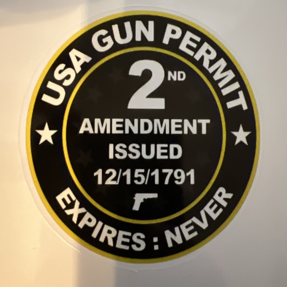 Black USA Gun Permit 2nd Amendment Sticker Decal Vinyl 2a gun rights 3×3