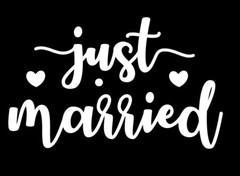 Just Married Car Window Die Cut Decal Sticker Heart Wedding Love Vinyl Forever