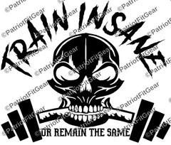 Train Insane,Skull,Beast Mode,Motivation,Fitness,Goals,Lift,Sticker,Vinyl Decal