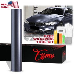 ESSMO PET Pearl Metallic Charcoal Gray Auto Vinyl Wrap Film Decal Sticker Sheet