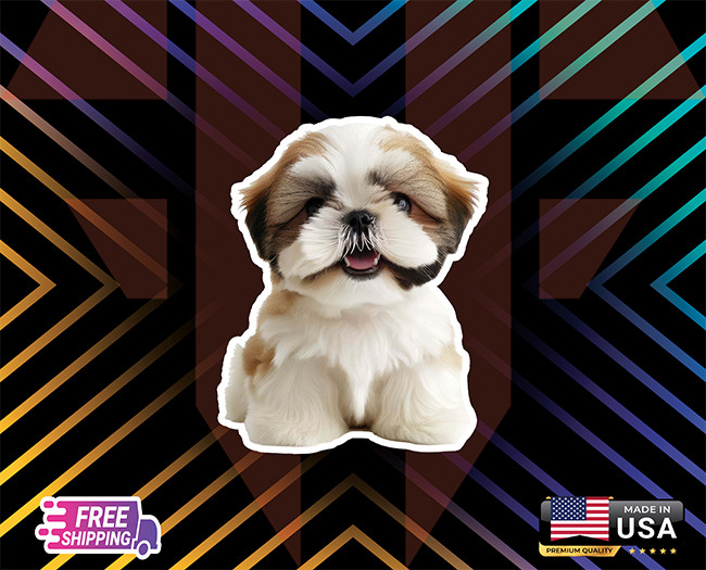 Shih Tzu Dog USA VINYL Decal 6 Years RESSI+LAMINATED Free Sticker