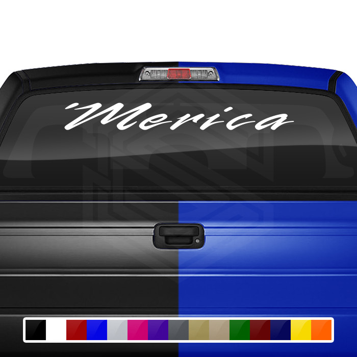 ‘MERICA Decal Sticker Windshield Window Vinyl Graphic Banner USA Car Truck SUV