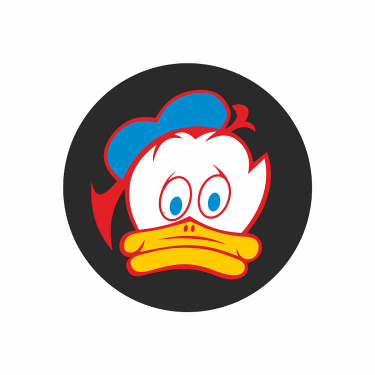 SW A Gloss Laminate sticker of the Sheene Duck for rider Barry Sheene Medium