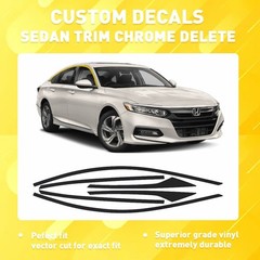 Chrome Delete Blackout Overlay for 2018-22 Honda Accord Sedan Window Trim Y