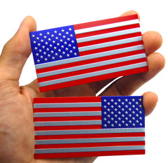 Aluminum American Flag Decal Sticker SUV, Auto, Truck Mirror Set