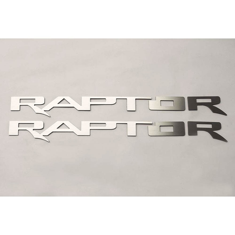 Running Board Letters 2p for 2017-18 Ford F-150 Raptor [Stainless Steel/Brushed]