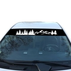 SUV Car Front Windshield Sunshade Decal Window Tree Mountain Sticker Waterproof