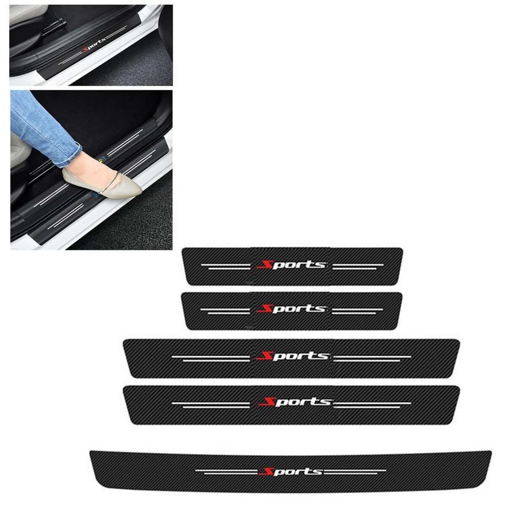 5Pcs Car Scuff Sill Cover Guard Sticker Protector For Car Front Rear Door Bumper