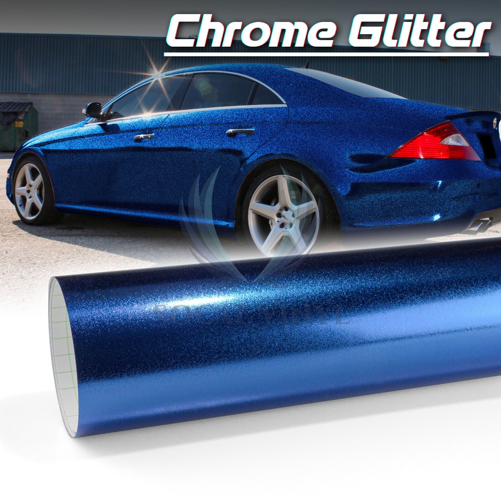 Chrome Glitter Sparkles Shine Vinyl Wrap Sticker Decal Bubble Free Sheet Film