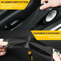 5D Carbon Fiber Car Door Protector Sill Scuff Cover Sticker Antiscratch Strip