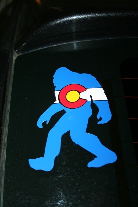 Colorado State Flag Bigfoot Sasquatch Yeti Die-Cut Sticker
