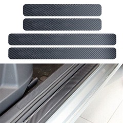 Door Plate Sill Scuff Cover Anti-Scratch Carbon Fiber Sticker Car Accessories