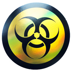 2x Shiny Biohazard Waste Symbol Corona Sticker Skateboard Skin Bumper Decal