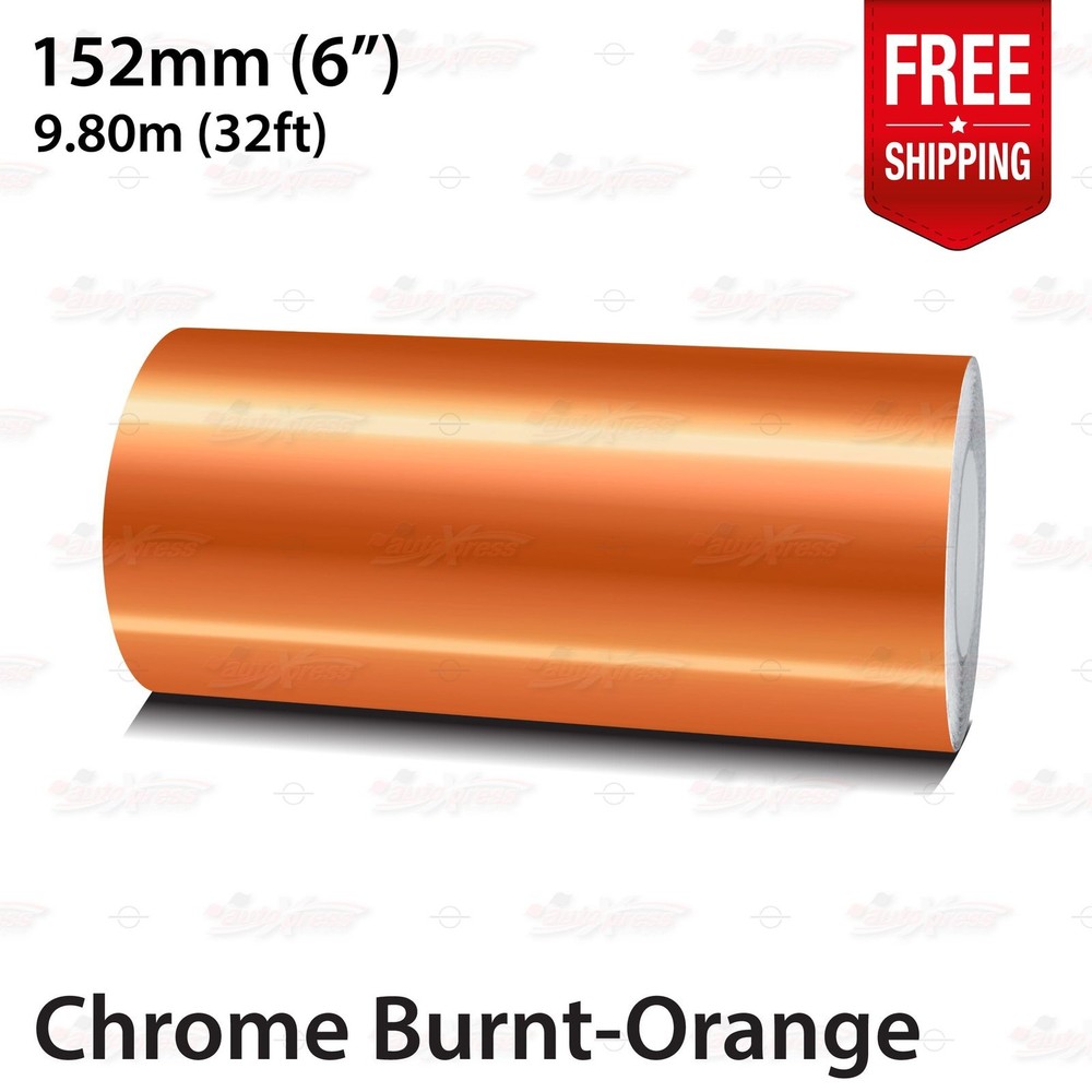 CHROME BURNT-ORANGE 6″ 152mm PIN STRIPE Car Striping TAPE Decal Vinyl Sticker