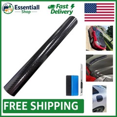 6D Black Carbon Fiber Vinyl Wrap with Air Channels – 2in x 30ft Roll