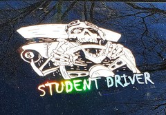 STUDENT DRIVER Holographic Decal Sticker Car Truck Boat