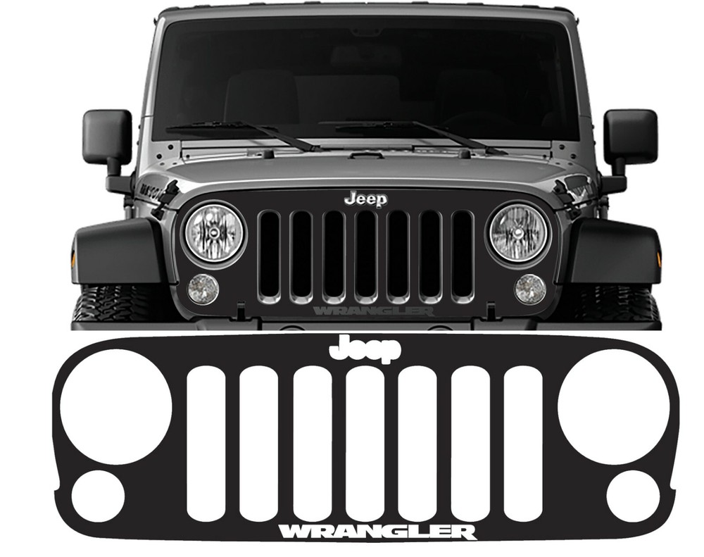 JK/JKU Blackout Grill Vinyl Skin for Wrangler – Wrangler Text