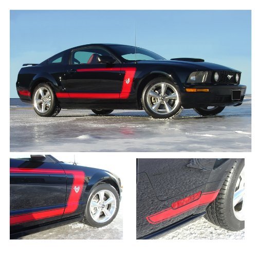 Ford Mustang 2005-2009 Boss Style Side Graphic Kit – Gloss Black