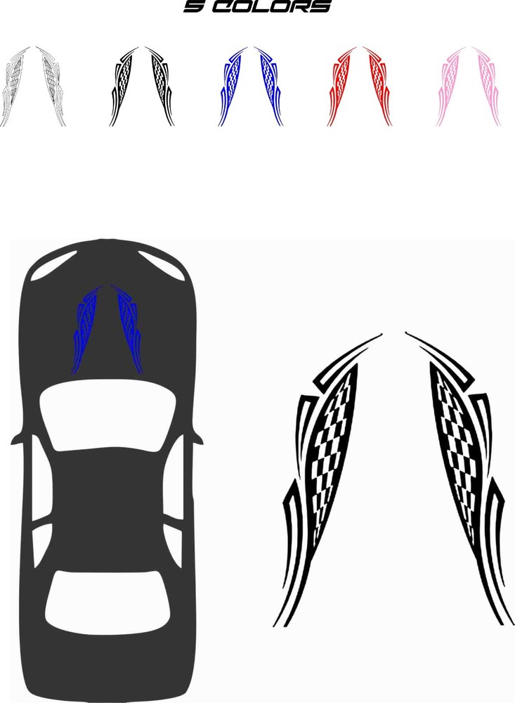 H8 Automotive vinyl hood decal graphic 20″ x 30″