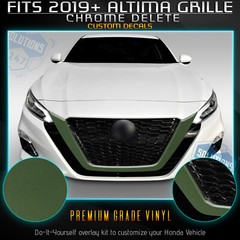 For 2019-2020 Nissan Altima Front Grille Accent Chrome Delete Kit – Flat Matte