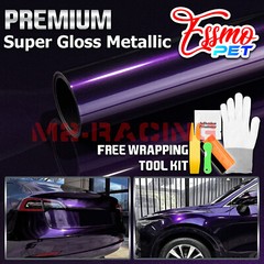 ESSMO PET Super Gloss Metallic Midnight Purple Car Vinyl Wrap Decal Like Paint