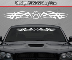 102-02 DOG PAW PRINT Windshield Decal Window Sticker Vinyl Graphic Dog Lover
