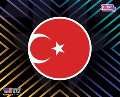 TURKEY CIRCULAR FLAG U STICKER DECAL LMNATED VINYL LAPTOP FREE GIFT CUST SZ DM M