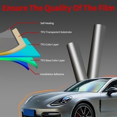High Gloss Glossy Silver Car Vinyl Wrap Sticker Decal Sheet Film DIY Air Release