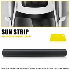 Matte Black Window Sun Visor Tint Strip Film Windshield Decal Front 12*60″ Shade