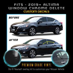 For 2019-2020 Nissan Altima Window Precut Chrome Delete Kit – Glossy Matte