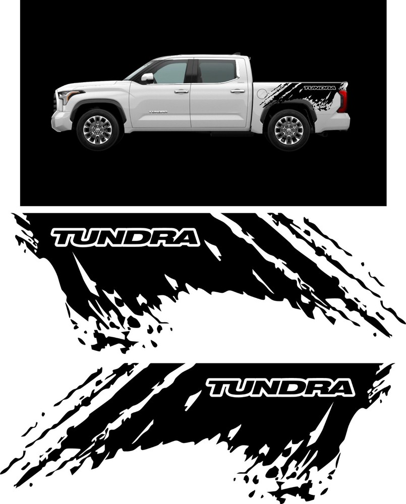 Bedside Racing Stripe Graphic Mud Splash COMPATIBLE WITH Toyota Tundra. X2