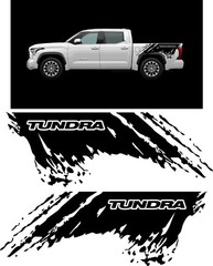 Bedside Racing Stripe Graphic Mud Splash COMPATIBLE WITH Toyota Tundra. X2