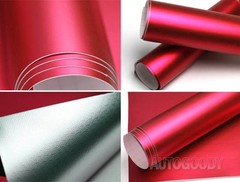 36″ x 60″ Satin Matte Chrome Metallic Red Vinyl Film Wrap Sticker Bubble Free