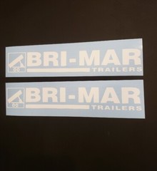 BRI-MAR Trailers OEM Replacement TRAILER DECAL Stickers TWO 12” gloss White fast