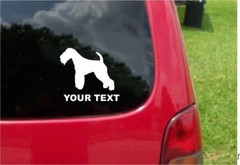 2 (PCS) Lakeland Terrier Dog Decals with custom text 20 Colors To Choose From