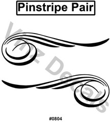 Custom Pinstripe Decal/Scroll Pair -Many Colors To Choose From- Free US Shipping