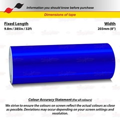 8″ Roll Vinyl Pinstriping Pin Stripe Line Tape Decal Sticker 203mm CHROME BLUE