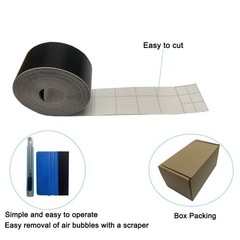 Chrome Delete Vinyl Wrap Matte Black Film Self Adhesive 1 Inch 30 FT Car Trim Wi
