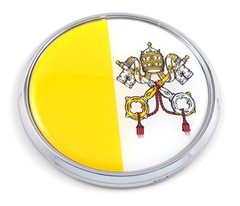 Vatican Flag 2.75″ Car Chrome Round Emblem Decal 3D badge