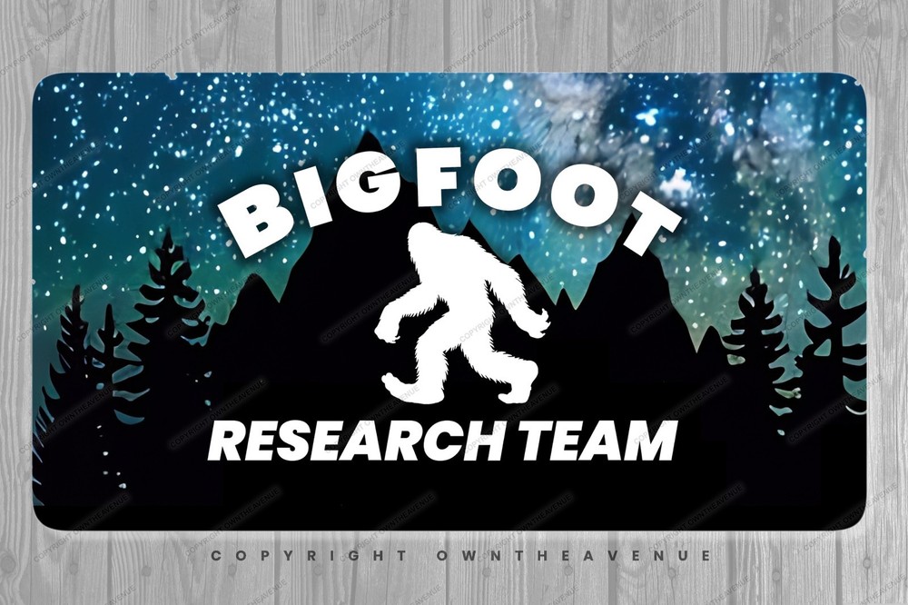 Bigfoot Research Team Stars Forest Humor Vinyl Sticker Decal 3.75″ Inches