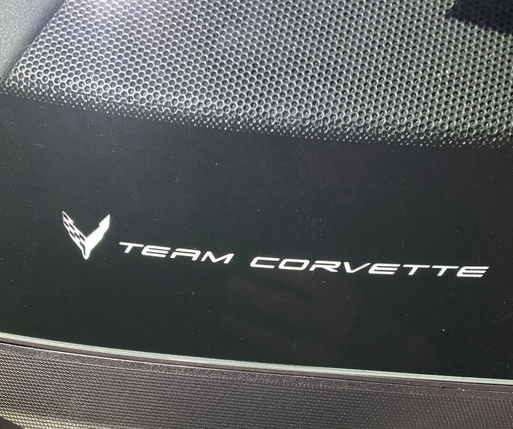 C8 Corvette ARCTIC WHITE ‘TEAM CORVETTE’ PLAIN BLANK VINYL INSERT! 2INX7IN