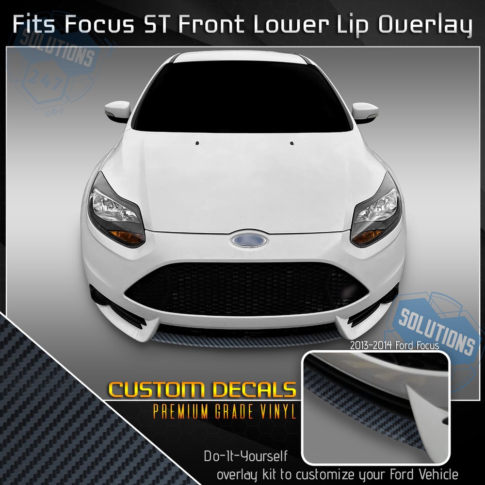 For 2013-2014 Ford Focus ST Front Lower Lip Trim Decal Wrap – Matte Carbon Fiber