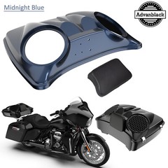 Midnight Blue 8” Speaker Lids For Advanblack/Harley Chopped Tour Pack