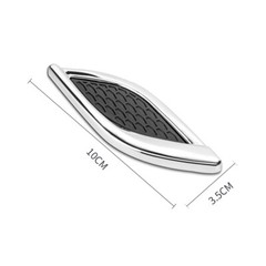 Air Flow Shark Grille Decor Sticker 3.9in*1.4in For Car Fender Hood Side Vent