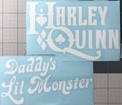 2 Harley Quinn Decals JOKER, RIDDLER, BATMAN DC COMICS decal, Laptop Car Truck
