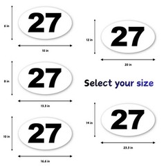 Custom Set of 2 x Oval Racing Any Numbers Plate 6″ 8″ 10″ 12″ 14″ Height Sticker