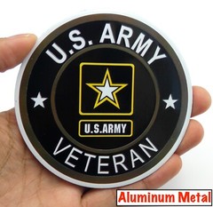 ALUMINUM US Army VETERAN Stickers Military Decals Motorcycle, Car Emblem 3.5″