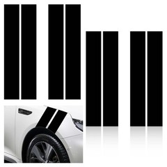 Racing Stripes 8-Piece Black Stripe Decals – Car Hood 17 x 2.6 inches,
